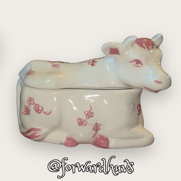 Pink & White Cow Cream & Sugar Set with Lid - Picture 4 of 13